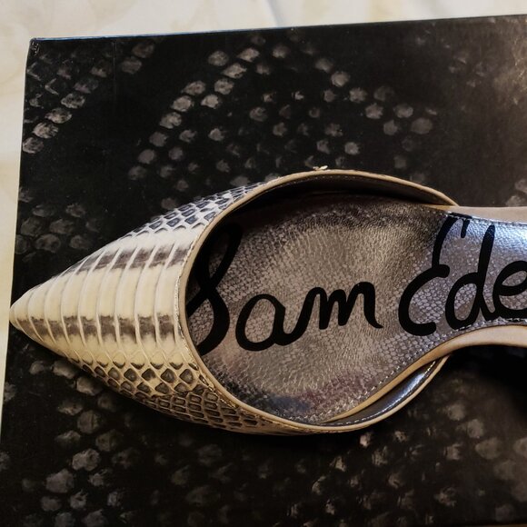 Black Snakeskin Sling Back - Picture 2 of 2